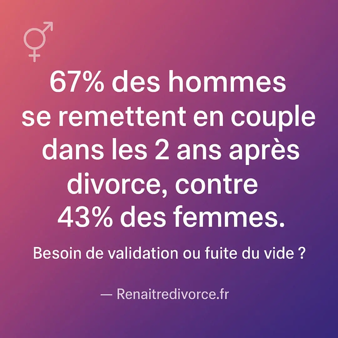 Citation différence hommes femmes remise couple après divorce tempo reconstruction statistiques