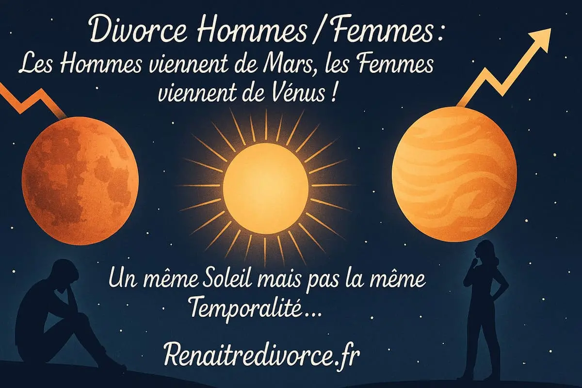 Image illustrant la différence entre les hommes et les femmes après le divorce