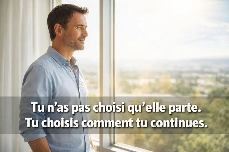 Homme divorcé regardant l'horizon, reconstruction après séparation subie
