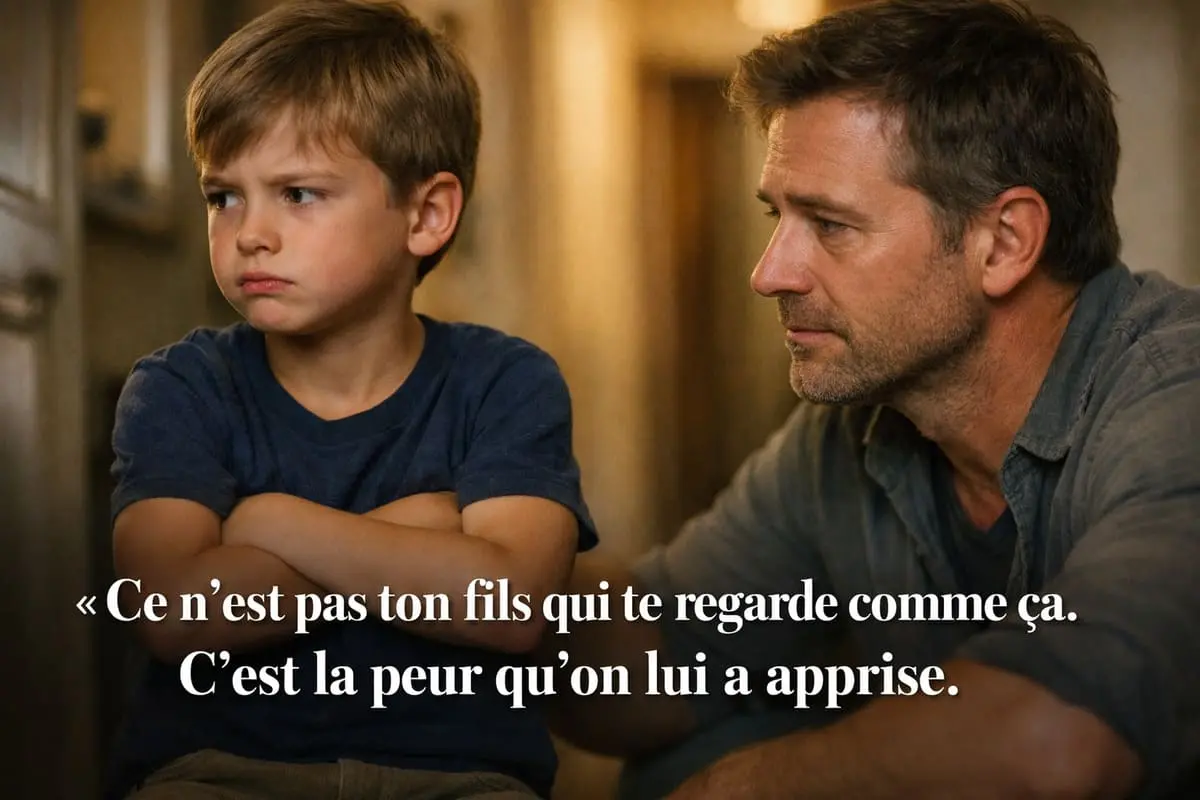 Père qui essaie de se connecter avec son enfant distant et fermé après une séparation conflictuelle