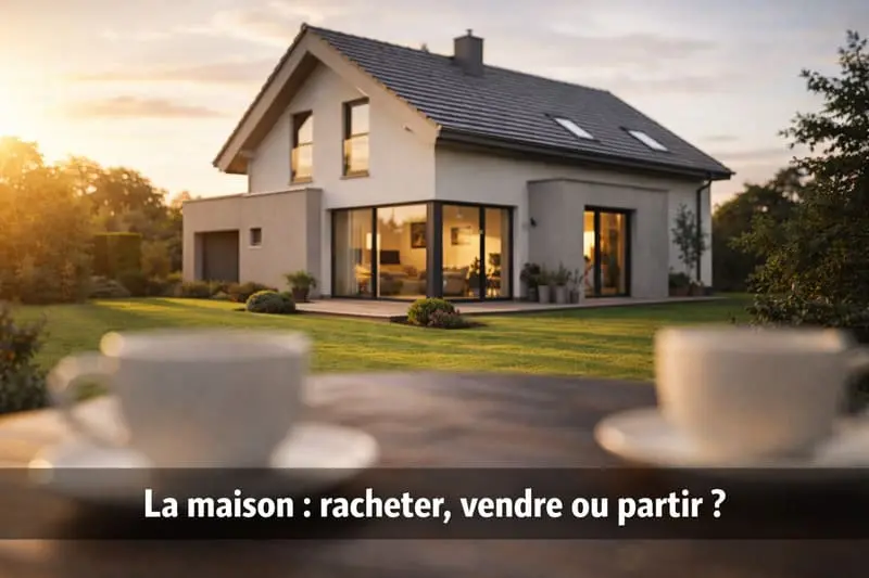 Maison familiale et documents notariaux lors d'un partage de patrimoine à 50 ans