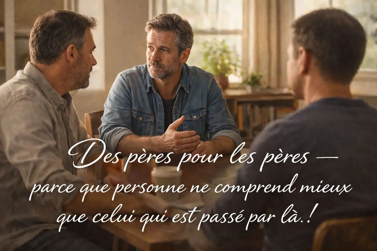 père divorcé lors d'une réunion de groupe de soutien après séparation