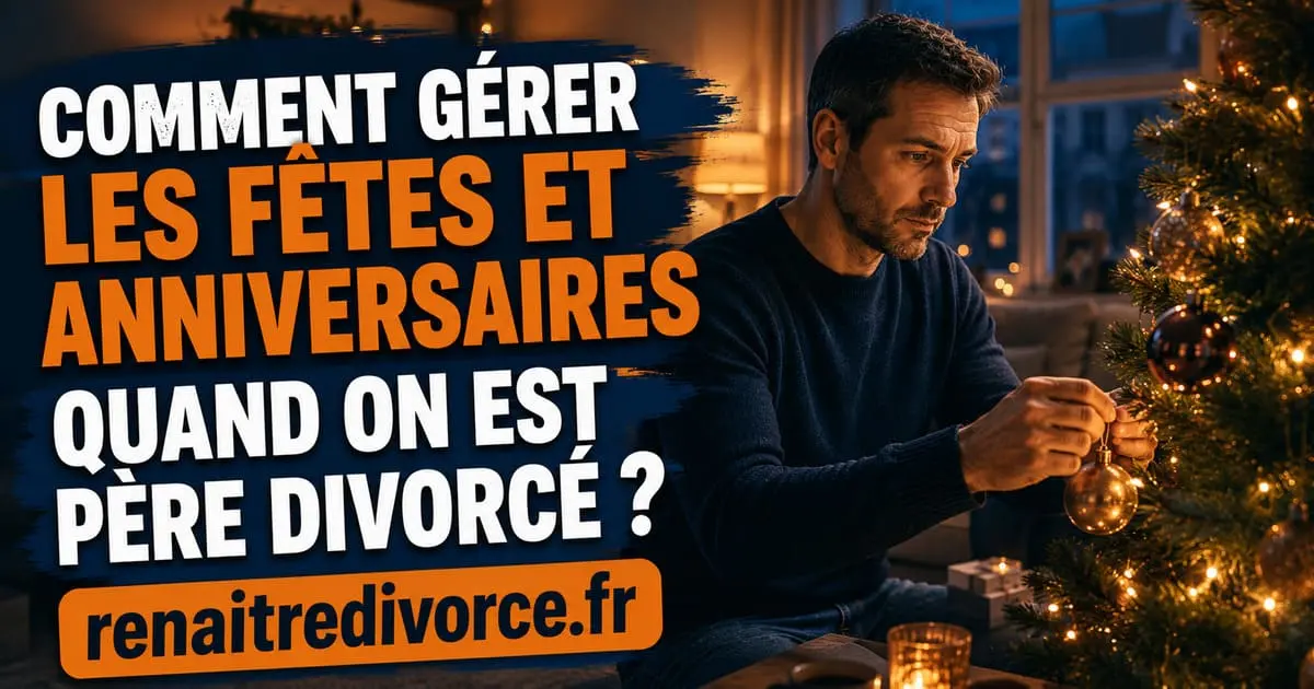 Gérer les fêtes et anniversaires quand on est père divorcé Père divorcé seul à Noël préparant une fête alternative pour ses enfants lors de leur retour