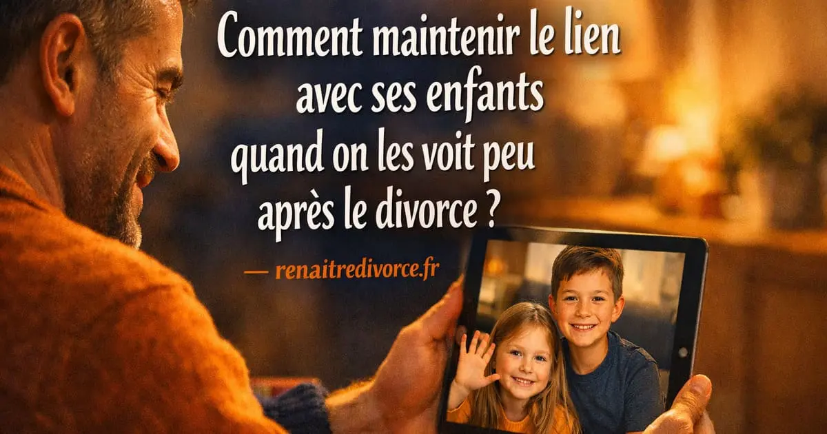 Comment maintenir le lien avec ses enfants quand on les voit peu après le divorce Père maintenant le lien avec ses enfants par appel vidéo et moments de qualité après divorce