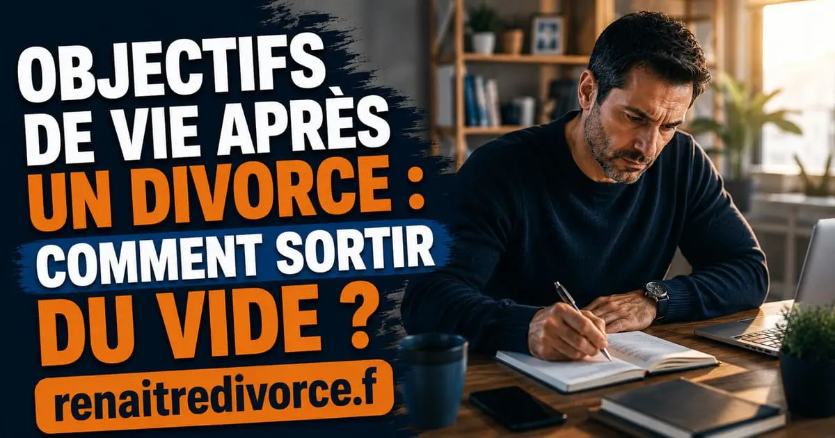 Homme divorcé écrivant ses objectifs de vie dans un carnet pour reconstruire son projet personnel après divorce