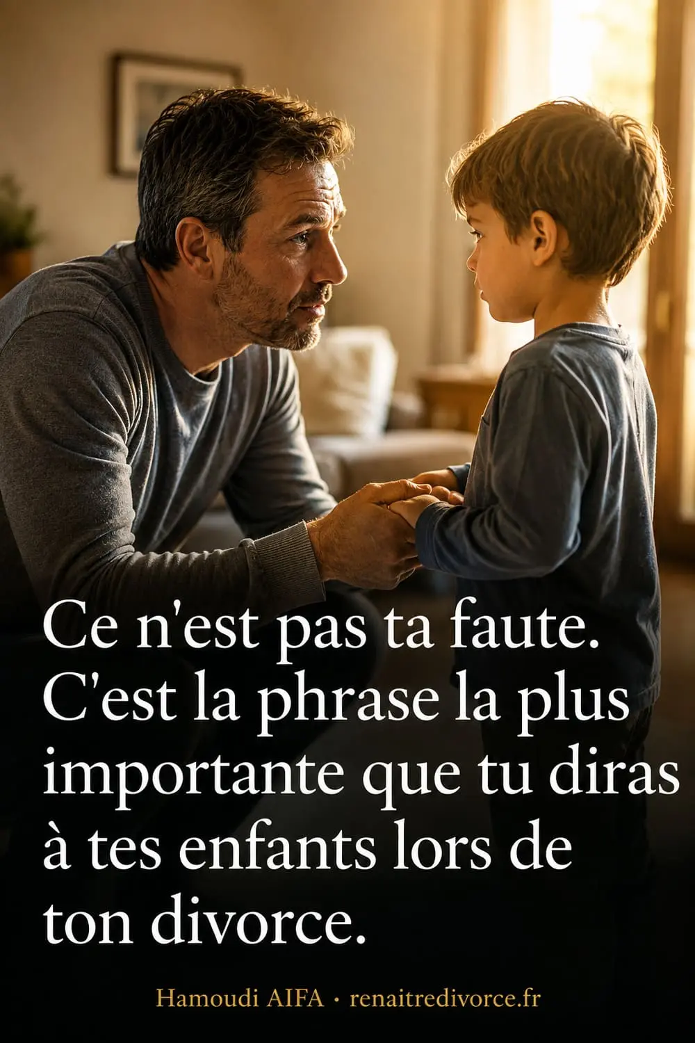 Citation père et enfant — Ce n'est pas ta faute. C'est la phrase la plus importante que tu diras à tes enfants lors de ton divorce.