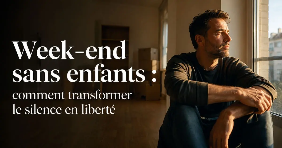 Week-end sans enfants après un divorce : comment transformer le vide en reconstruction Homme divorcé seul le week-end sans ses enfants regardant par la fenêtre — comment gérer ce moment difficile